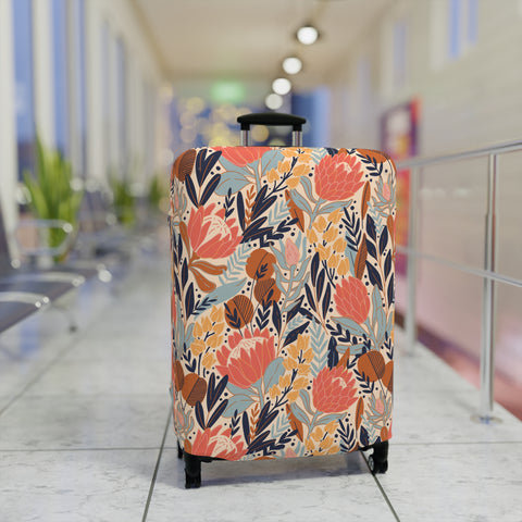 South African Protea Floral Custom Designed Luggage Cover Modern Luggage Protector Suitcase Cover, Carry on luggage Wrap, luggage Cover