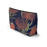 South African Protea Make up bag, Pencil Case Accessory Pouch w T-bottom