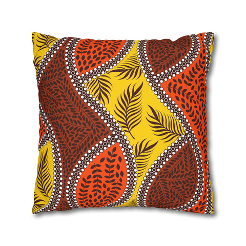 African Leaves and colours Pillowcase Cover only - no filling is included