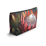 South African Protea Make up bag, Pencil Case Accessory Pouch w T-bottom