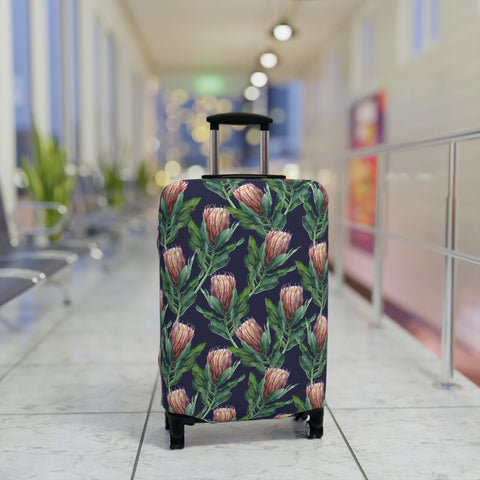 South African Protea Floral Custom Designed Luggage Cover Modern Luggage Protector Suitcase Cover, Carry on luggage Wrap, luggage Cover