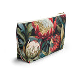 South African Protea Make up bag, Pencil Case Accessory Pouch w T-bottom