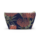 South African Protea Make up bag, Pencil Case Accessory Pouch w T-bottom