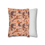 African pattern with animals. Ethical minimalist shapes. Pillowcase Cover only - no filling is included