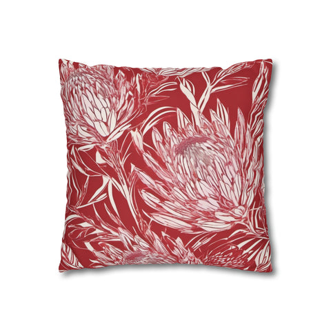 South African Protea Spun Polyester Pillowcase -Pillow not included