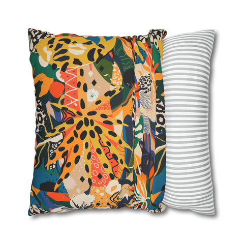 African abstract people and animal print Pillowcase Cover only - no filling is included