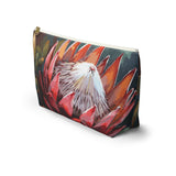 South African Protea Make up bag, Pencil Case Accessory Pouch w T-bottom