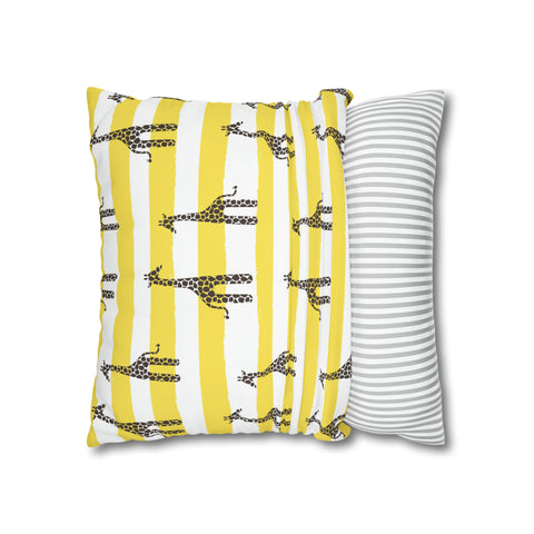 African Giraffe stripe yellow Pillowcase Cover only - no filling is included