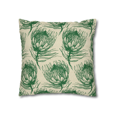 South African Protea Spun Polyester Pillowcase - Shipped from UK/USA/AUS