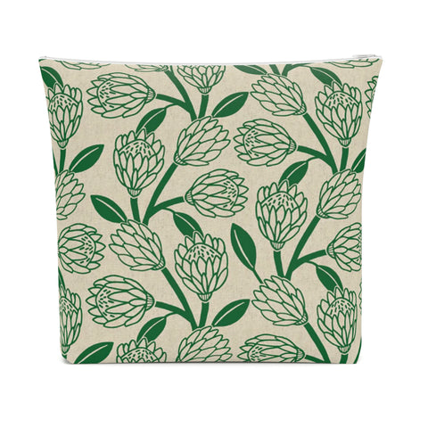 South African Protea Cotton Cosmetic Bag