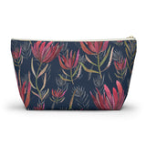 South African Protea Make up bag, Pencil Case Accessory Pouch w T-bottom