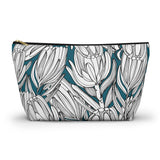 South African Protea Make up bag, Pencil Case Accessory Pouch w T-bottom