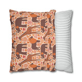 African pattern with animals. Ethical minimalist shapes. Pillowcase Cover only - no filling is included