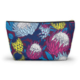 South African Protea Make up bag, Pencil Case Accessory Pouch w T-bottom