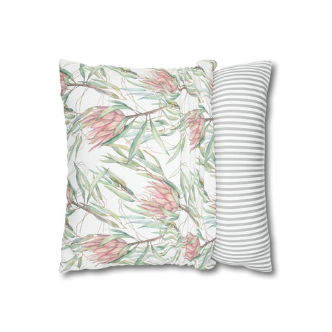 South African Protea Spun Polyester Pillowcase - Shipped from UK/USA/AUS