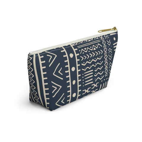 South African Ethnic Print Make up bag, Pencil Case Accessory Pouch w T-bottom