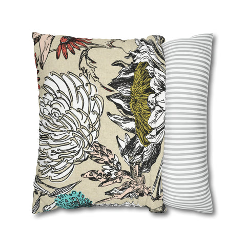 South African Protea Spun Polyester Pillowcase - Shipped from UK/USA/AUS