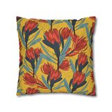 South African Protea Spun Polyester Pillowcase - Shipped from UK/USA/AUS