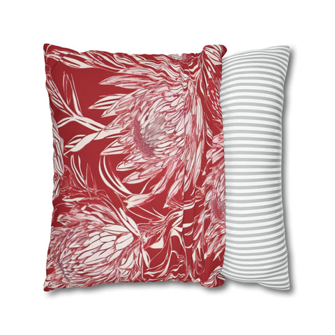 South African Protea Spun Polyester Pillowcase -Pillow not included