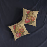 South African Protea and Giraffe Square Pillow