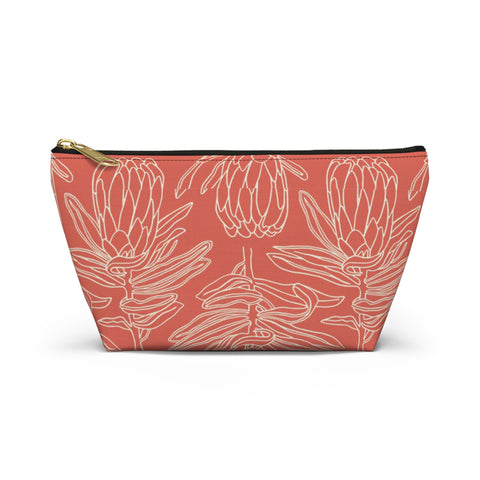 South African Protea Make up bag, Pencil Case Accessory Pouch w T-bottom