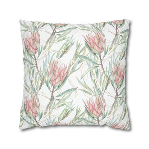 South African Protea Spun Polyester Pillowcase - Shipped from UK/USA/AUS