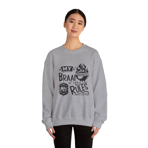 My Braai my rules South African Unisex Heavy Blend™ Crewneck Sweatshirt