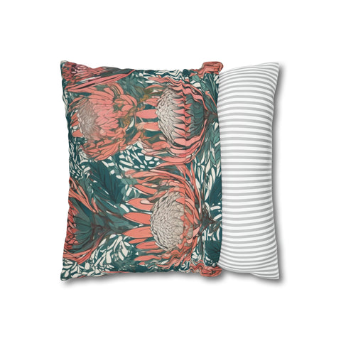 South African Protea Spun Polyester Pillowcase -Pillow not included