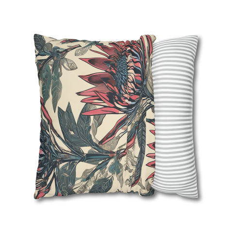 South African Protea Spun Polyester Pillowcase -Pillow not included