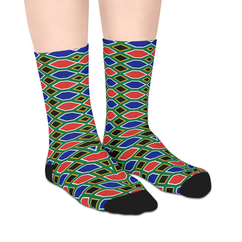 South African Flag Mid-length Socks