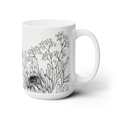 South Africa Protea Ceramic Mug 15oz - Dispatched from USA