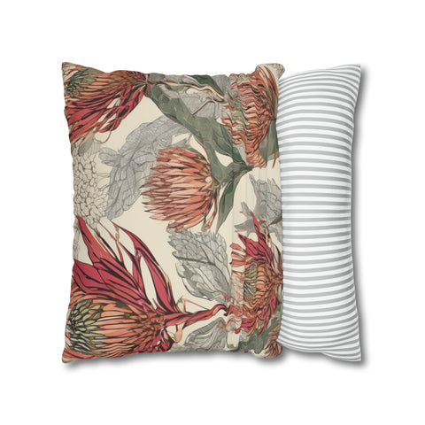 South African Protea Spun Polyester Pillowcase -Pillow not included