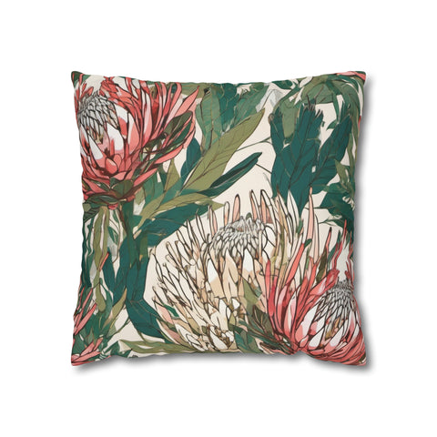 South African Protea Spun Polyester Pillowcase -Pillow not included