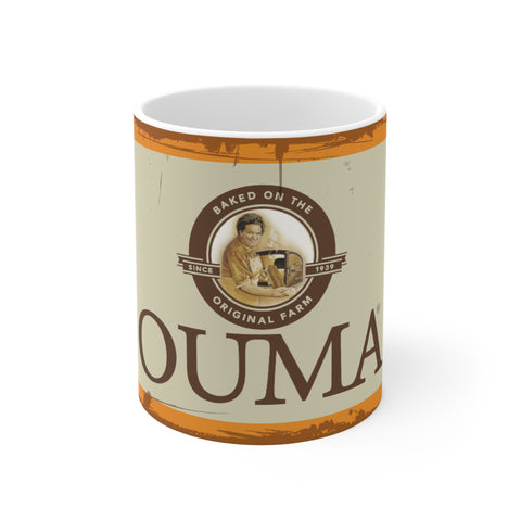 South African Ouma Rusk 11oz White Mug - 1 Mug Shows both sides