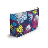 South African Protea Make up bag, Pencil Case Accessory Pouch w T-bottom