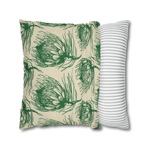 South African Protea Spun Polyester Pillowcase - Shipped from UK/USA/AUS