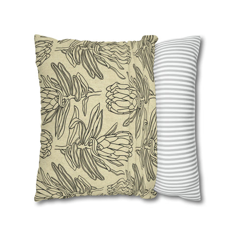 South African Protea Spun Polyester Pillowcase- Shipped from UK/USA/AUS