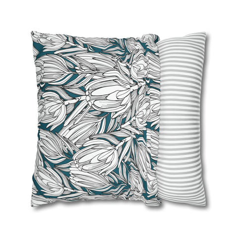 South African Protea Spun Polyester Pillowcase - Shipped from UK/USA/AUS