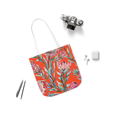 South African Protea Polyester Canvas Tote Bag