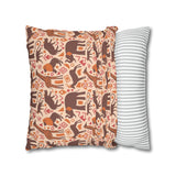 African pattern with animals. Ethical minimalist shapes. Pillowcase Cover only - no filling is included