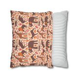 African pattern with animals. Ethical minimalist shapes. Pillowcase Cover only - no filling is included