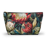 South African Protea Make up bag, Pencil Case Accessory Pouch w T-bottom