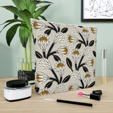 South African Protea Cotton Cosmetic Bag