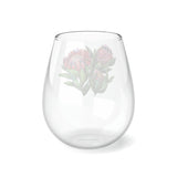 South African Protea Stemless Wine Glass, 11.75oz - Protea Dispatched from USA