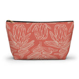 South African Protea Make up bag, Pencil Case Accessory Pouch w T-bottom