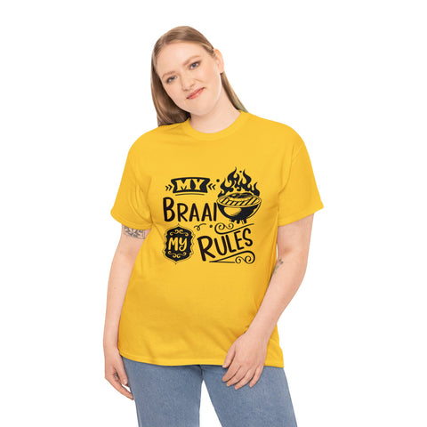 South African My Braai My Rules shirt,  Afrikaans / Braai Unisex Heavy Cotton Tee