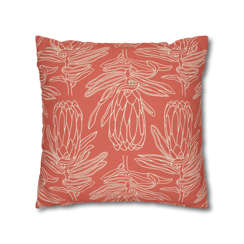 South African Protea Spun Polyester Pillowcase - Shipped from UK/USA/AUS