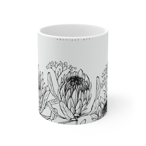 South African Protea 11oz  1xWhite Mug