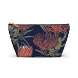 South African Protea Make up bag, Pencil Case Accessory Pouch w T-bottom