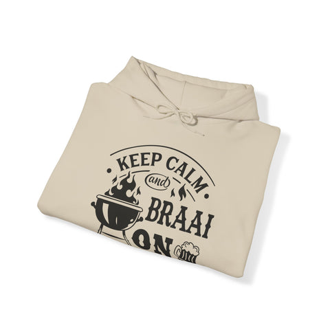 South African Keep Calm and Braai on - Afrikaans  Unisex Heavy Blend™ Hooded Sweatshirt